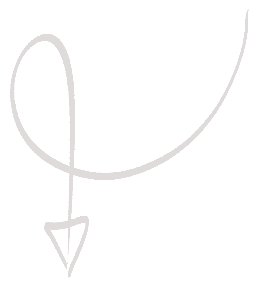 white arrow pointing down